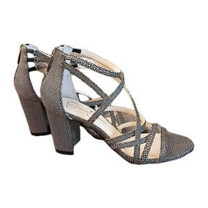 Jessica Simpson 8.5 M/38 Stassey Strappy Block Heel Sandal Heeled Zipper NEW#927